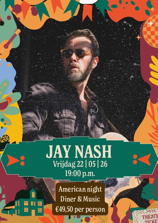 Jay Nash Live Concert & Diner *American Night* 22 mei 2026